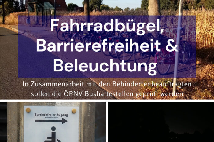 Bushaltestellen werden auf Barrierefreiheit, Fahrradbügel und Beleuchtung geprüft