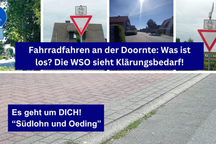 Fahrradfahren an der Doornte: Was ist los? Die WSO sieht Klärungsbedarf!