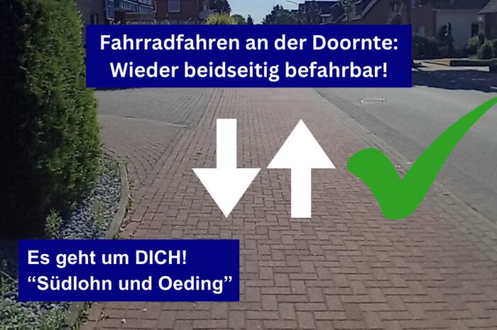Großer Erfolg: Die Doornte ist wieder beidseitig befahrbar!