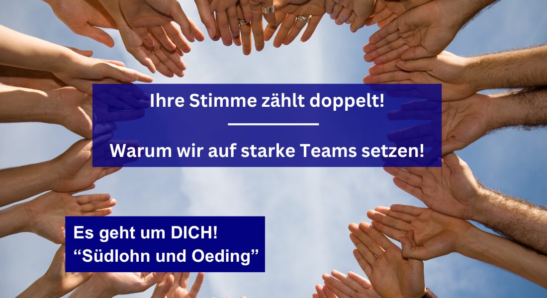 Das Foto zeigt viele Hände die zusammen einen Kreis bilden. Als Hintergrund ist ein blauer Himmel zu sehen. Hier ist der Teamgedanke klar erkennbar.